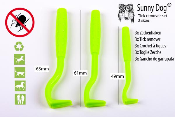 Sunny Dog® Zeckenhaken im 3-er Set für Zecken aller Größen