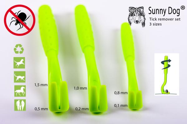 Sunny Dog® Zeckenhaken im 3-er Set für Zecken aller Größen